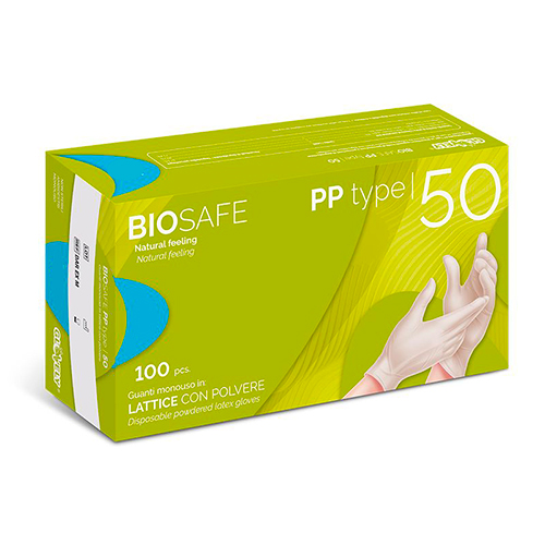 Guanti Biosafe Pp Type 50 In Lattice Talcati 100pz - Taglia S