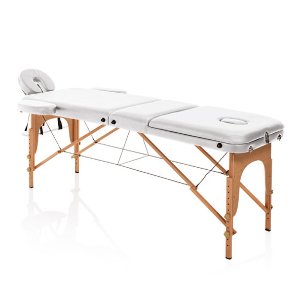 Lettino Master Confort Wood Bianco In Legno Pieghevole - immagine 2