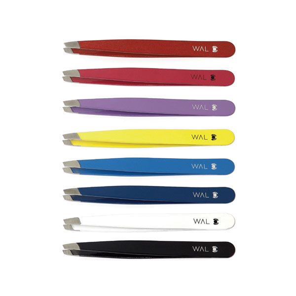 Pinzetta Per Sopracciglia Colorata Acciaio Inox Taglio Obliquo 9,5cm Wal 06